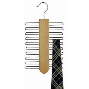 Vertical Tie Hanger / Natural & Chrome