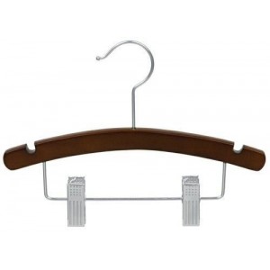 12" Childrens Walnut & Chrome Combination Hanger