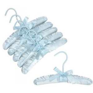 Baby Light Blue Satin Padded Hangers