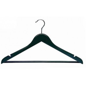 Black Flat Suit Hanger w/ Pant Bar