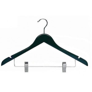 Black Flat Combination Hanger w/Clips