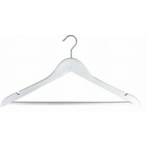White Flat Suit Hanger w/ Pant Bar